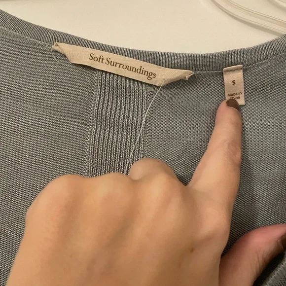 NWT Soft Surroundings Shimmer blue Longsleeve top - Picture 6 of 8